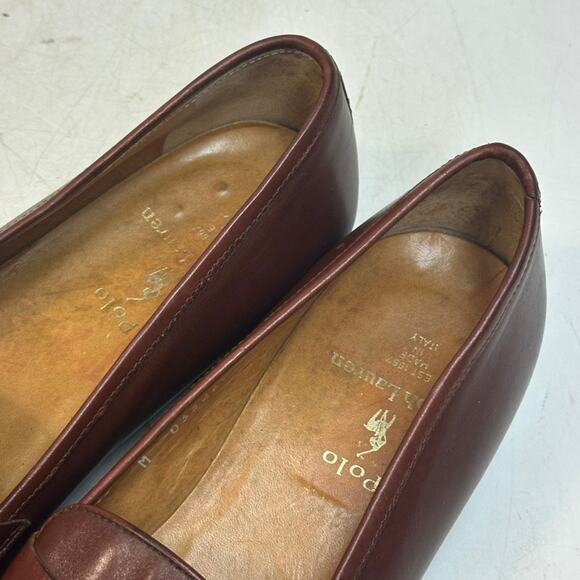 VGUC Ralph Lauren Purple Label Chili Brown Calf Penny Loafer Made in Italy 9.5 D main image 12